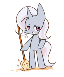 Size: 500x600 | Tagged: safe, artist:joycall6, derpibooru import, trixie, pony, bipedal, broom, mop, solo