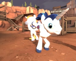 Size: 1280x1024 | Tagged: safe, prince blueblood, shining armor, pony, unicorn, 3d, angry, gmod, kick, ouch