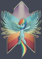 Size: 1500x2064 | Tagged: safe, artist:twodeepony, rainbow dash, pegasus, pony, flying, large wings, solo, wings