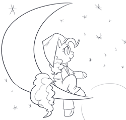 Size: 614x585 | Tagged: safe, artist:php27, pinkie pie, earth pony, pony, female, mare, moon, simple background, white background