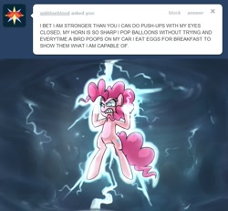 Size: 650x600 | Tagged: safe, pinkie pie, earth pony, pony, ask, ask blueblood, ask hotblooded pinkie, hotblooded pinkie pie, tumblr