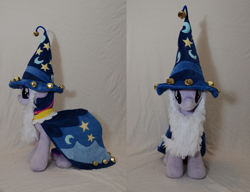 Size: 1300x1000 | Tagged: safe, artist:makeshiftwings30, derpibooru import, twilight sparkle, clothes, hat, irl, nightmare night, outfit, photo, plushie, solo, star swirl the bearded costume