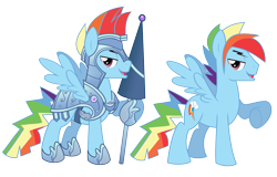 Size: 4165x2661 | Tagged: safe, artist:wicklesmack, rainbow blitz, rainbow dash, pegasus, pony, the crystal empire, spoiler:s03, armor, crystal empire, jousting, lance, male, raised hoof, rule 63, simple background, solo, stallion, transparent background, vector