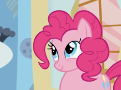 Size: 250x186 | Tagged: safe, screencap, pinkie pie, earth pony, pony, cropped, female, mare, smiling, solo