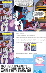 Size: 743x1169 | Tagged: safe, idw, daring do, night light, shining armor, twilight sparkle, twilight velvet, pony, unicorn, spoiler:comic, spoiler:comic11, comic, jossed, mind blown