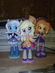 Size: 2448x3264 | Tagged: safe, derpibooru import, adagio dazzle, derpy hooves, trixie, equestria girls, doll, equestria girls minis, irl, photo, toy