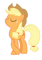 Size: 3542x5000 | Tagged: safe, artist:geekywebman, artist:noirpony, applejack, earth pony, pony, crossed hooves, eyes closed, simple background, solo, transparent background, vector