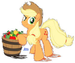 Size: 3071x2598 | Tagged: safe, artist:blue-paint-sea, applejack, earth pony, pony, apple, food, high res, mario, mario kart, solo