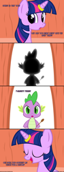 Size: 1050x2800 | Tagged: safe, artist:navitaserussirus, derpibooru import, spike, trixie, twilight sparkle, twilight sparkle (alicorn), alicorn, dragon, pony, comic, female, lesbian, mare, ring, shipping, silhouette, twixie