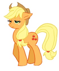 Size: 394x474 | Tagged: safe, artist:galacta, applejack, earth pony, pony, female, mare, simple background, solo