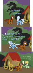 Size: 1280x2844 | Tagged: safe, artist:ambrosebuttercrust, derpibooru import, trixie, oc, oc:little emerald, oc:stripes, dragon, pony, unicorn, ask, ask toola roola, comic, female, hat, mare, tumblr, wagon