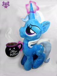 Size: 2000x2667 | Tagged: safe, artist:trashkitten-plushies, derpibooru import, trixie, pony, coffee mug, irl, mug, photo, plushie, solo