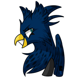 Size: 512x512 | Tagged: safe, artist:allocen, derpibooru import, oc, oc only, oc:eid, griffon, eared griffon, griffon oc, grin, male, smiling, solo, telegram sticker, wings