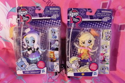 Size: 540x360 | Tagged: safe, artist:melancholyprince, derpibooru import, derpy hooves, trixie, equestria girls, doll, equestria girls minis, irl, photo, toy