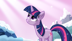 Size: 1280x720 | Tagged: safe, artist:ikillyou121, derpibooru import, twilight sparkle, old version, snow, solo, sparkles, winter