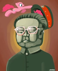 Size: 900x1100 | Tagged: safe, artist:docwario, pinkie pie, human, clothes, female, kim jong-il, pink hair