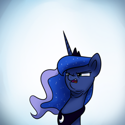 Size: 1200x1200 | Tagged: safe, artist:anticular, princess luna, alicorn, pony, arin hanson face, ask sunshine and moonbeams, double chin, faic, female, gradient background, majestic as fuck, mare, scrunchy face, solo