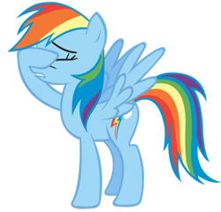 Size: 900x859 | Tagged: safe, artist:the-aziz, rainbow dash, pegasus, pony, blue coat, facehoof, female, mare, multicolored mane, solo