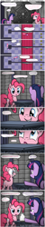 Size: 1300x6451 | Tagged: safe, artist:photonicsoup, derpibooru import, pinkie pie, twilight sparkle, earth pony, pony, comic, door, ruse, science, vault