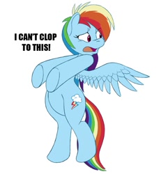 Size: 662x716 | Tagged: safe, artist:moophins, rainbow dash, pegasus, pony, i can't clop to this, meme, solo