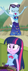 Size: 1187x2952 | Tagged: safe, derpibooru import, edit, edited screencap, screencap, trixie, twilight sparkle, better together, equestria girls, forgotten friendship, rainbow rocks, blushing, clothes, female, lesbian, shipping, swimsuit, twixie