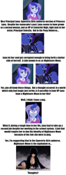 Size: 1011x2672 | Tagged: safe, nightmare moon, princess luna, vice principal luna, equestria girls, elvira, image macro, meme, meta, pondering