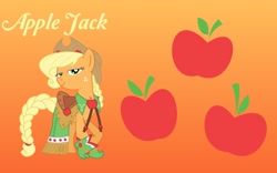 Size: 1920x1200 | Tagged: safe, artist:philiptomkins, applejack, earth pony, pony, alternate hairstyle, boots, braided tail, clothes, crossed hooves, dress, gala dress, solo, wallpaper