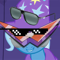 Size: 200x200 | Tagged: safe, derpibooru import, trixie, pony, unicorn, aviator glasses, deal with it, female, kamina sunglasses, mare, solo, sunglasses, tengen toppa gurren lagann