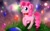 Size: 4000x2500 | Tagged: safe, artist:vardastouch, pinkie pie, earth pony, pony, balloon, bowtie, night, solo