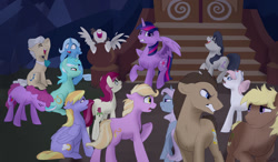 Size: 1280x745 | Tagged: safe, artist:rutkotka, derpibooru import, berry punch, berryshine, cloud kicker, coco crusoe, doctor whooves, lyra heartstrings, nurse redheart, octavia melody, roseluck, trixie, twilight sparkle, twilight sparkle (alicorn), alicorn, earth pony, pony, female, male, mare, stallion