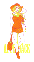 Size: 390x700 | Tagged: safe, artist:healingwind, applejack, clothes, female, humanized, solo