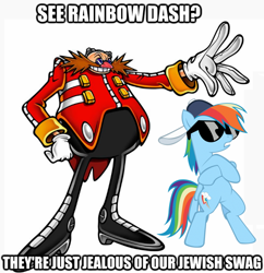 Size: 592x611 | Tagged: artist needed, source needed, safe, rainbow dash, pegasus, pony, crossover, doctor eggman, image macro, sonic the hedgehog (series)