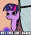 Size: 369x418 | Tagged: safe, artist:darkponysoul, derpibooru import, twilight sparkle, image macro, meta, not this shit again, reaction image, vulgar