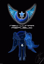 Size: 2400x3500 | Tagged: safe, artist:nexcoyotlgt, princess luna, alicorn, pony, new lunar republic, solo, symbol