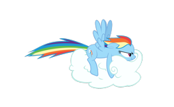 Size: 1600x985 | Tagged: safe, artist:glitched-nimbus, rainbow dash, pegasus, pony, cloud, simple background, transparent background