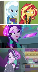 Size: 887x1668 | Tagged: safe, derpibooru import, edit, edited screencap, screencap, starlight glimmer, sunset shimmer, trixie, better together, equestria girls, forgotten friendship, mirror magic, spoiler:eqg specials, comic, female, geode of empathy, lesbian, magical geodes, sad, screencap comic, shipping, suntrix, teletoon