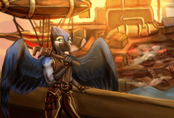 Size: 2886x1959 | Tagged: safe, artist:shumey, derpibooru import, oc, oc only, anthro, griffon, barely pony related, character, engineer, griffon oc, mechanic, naarkerotics, steampunk