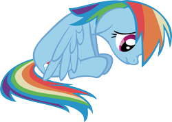 Size: 6561x4662 | Tagged: safe, artist:sircinnamon, rainbow dash, pegasus, pony, absurd resolution, sad, simple background, transparent background, vector