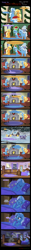 Size: 1530x12156 | Tagged: safe, artist:evil-dec0y, derpibooru import, jack pot, king sombra, sunflower spectacle, trixie, ghost, pony, comic:trixie vs., comic:trixie vs. hearth's warming, bed, christmas, christmas wreath, comic, fireplace, hat, holiday, implied bluetrix, jacktacle, mirror, santa hat, snow, snowfall, sofa, storm, trixie's wagon, wreath