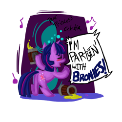 Size: 4800x4800 | Tagged: safe, artist:fauxsquared, derpibooru import, twilight sparkle, absurd resolution, brony, cider, dancing, drunk, drunk twilight, party, solo