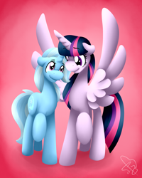 Size: 1600x2000 | Tagged: safe, artist:carolynmaples, derpibooru import, trixie, twilight sparkle, twilight sparkle (alicorn), alicorn, pony, female, lesbian, mare, shipping, twixie