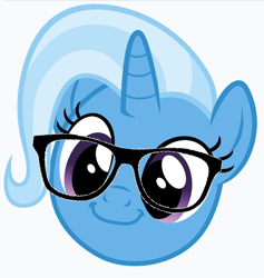 Size: 532x562 | Tagged: safe, derpibooru import, edit, trixie, pony, glasses, solo