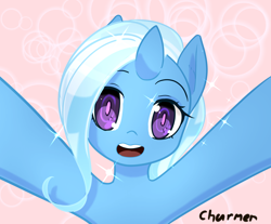 Size: 1200x992 | Tagged: safe, artist:acharmingpony, derpibooru import, trixie, pony, unicorn, female, looking at you, mare, solo, sparkles