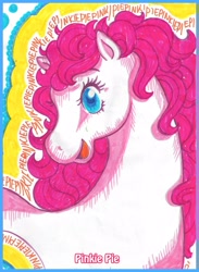 Size: 1674x2286 | Tagged: safe, artist:amenoo, pinkie pie, earth pony, pony, female, mare, pink coat, pink mane, solo, traditional art