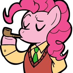 Size: 945x945 | Tagged: safe, artist:megasweet, pinkie pie, earth pony, pony, female, mare, pink coat, pink mane, pipe, solo