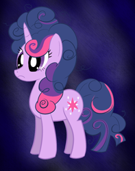 Size: 750x950 | Tagged: safe, artist:hip-indeed, derpibooru import, twilight sparkle, pony, unicorn, alternate hairstyle, female, horn, mare, purple coat, purple mane, solo