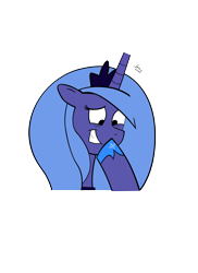 Size: 2550x3509 | Tagged: dead source, safe, artist:spaerk, princess luna, alicorn, pony, s1 luna, simple background, snickering, solo, transparent background, trolluna