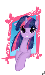 Size: 600x1000 | Tagged: safe, artist:marisalle, derpibooru import, twilight sparkle, bust, looking at you, solo