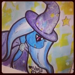 Size: 640x640 | Tagged: safe, artist:prettyism, derpibooru import, trixie, pony, unicorn, female, mare, solo, traditional art