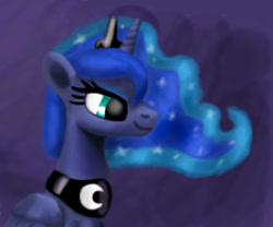 Size: 640x533 | Tagged: safe, artist:platinumdrop, princess luna, alicorn, pony, female, horn, mare, portrait, solo